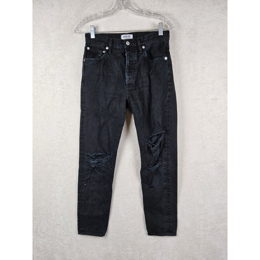 Agolde Women's Distressed Black Slim Denim Jeans Size 25